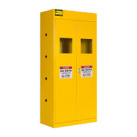 鸣固 气瓶柜安全柜防爆柜 黄色900*450*1900双瓶无警报