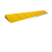 鸣固 台阶斜坡垫 室内门槛 扫地机器人手推车爬坡垫无障碍坡道垫 100*10*4cm 黄色
