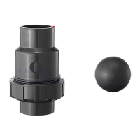 鸣固  UPVC球型止回阀单向阀水管立式逆止流水阀中间阀工业PVC管件配件 DN50(内径63mm)全球款