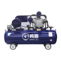 鸣固 空压机皮带机 220V工业型气泵皮带式气泵空气压缩机高压气泵喷漆泵蓝配银 W-0.36/8(单相)3KW