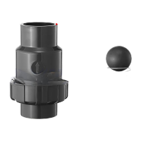 鸣固  UPVC球型止回阀单向阀水管立式逆止流水阀中间阀工业PVC管件配件 DN80(内径90mm)全球弹簧款