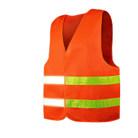 鸣固 反光背心反光衣反光马甲公路工程施工汽车交通安全警示马甲 环卫执勤骑行安全服 晶格橘色