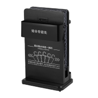 鸣固 新型环保雨伞除水器 酒店大堂雨伞擦水器 304不锈钢 雨伞除水存放一体机 304黑色46*30.5cm