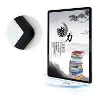 鸣固 磁吸海报框圆角展示框架电梯广告框亚克力展板画框铝合金挂墙相框 黑边黑面KT款 A4(23*32cm)