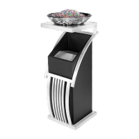 鸣固 不锈钢垃圾桶 酒店大堂立式带烟灰缸 大厅电梯口走廊过道烟灰桶 方管配黑色弧边盘 30*30*86cm 7.5kg