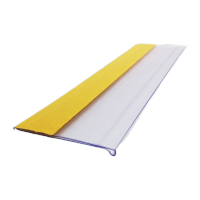 鸣固 货架标签条 平贴式标价条(10个装)标价牌塑料带胶卡条 货架粘贴式 透明贴条带胶带 长1m-宽4.2cm