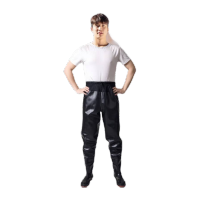 鸣固 棉水裤加厚耐磨加绒下水裤半身全身连体防水裤 加绒牛皮纹腰衩43MG-ST-2152-0