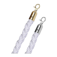 鸣固 酒店礼宾杆挂绳宾馆迎宾柱豪华不锈钢圆球隔离带警戒线 银行展厅一米线栏杆围栏护栏 米白麻花绳银扣