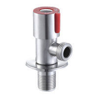 鸣固 304不锈钢冷热三角阀 持久防护加厚防爆止水阀 红色角阀(冷热通用)5个