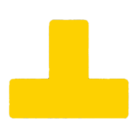 鸣固 5S管理地贴 T型定位贴工厂车间桌面地面4角定位标示贴 T型黄色 5*10*15CM(10只) KW332949