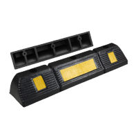 鸣固 橡胶停车位挡车器 车库限位器 车轮车位定位器止退器60三黄膜定位器-空心580*115*95