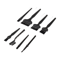 鸣固 清洁毛刷 车间除尘键盘金属表面清洁毛刷 8件套黑色