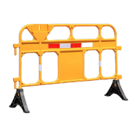 鸣固 塑料护栏吹塑隔离栏可移动反光安全警示围挡道路PE防撞栏施工围栏[1350*900MM]7kg