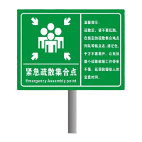 鸣固 消防应急牌 铝板贴膜 40*60含2.5米高立柱
