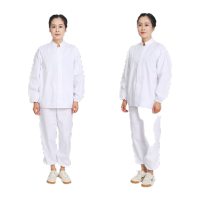 鸣固 立领食品服 屠宰场工作服秋冬季食品厂工作服 白色 长袖套装 L