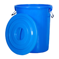 鸣固 工业储水桶化工桶收纳桶 60L蓝色带盖