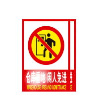 鸣固 PVC消防标识牌(2张)有电危险标识牌贴 F6仓库重地闲人免进(2张)MGF0328