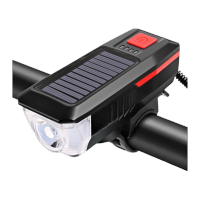 鸣固 应急自行车手电筒 太阳能电子铃夜前灯 装备配件红色