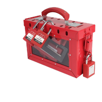 鸣固 工业安全可视化钥匙储放便携式锁箱金属挂锁箱管理集群手提共锁箱LK01-2