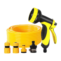 鸣固 ZJ4404园艺浇花花洒喷头洗车水管水枪软管套装喷雾园林花园 20米多功能洗车水枪套装
