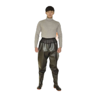 鸣固 棉水裤加厚耐磨加绒下水裤半身全身连体防水裤 加绒黑仿橡胶腰衩41MG-ST-2190-0