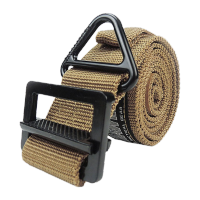 鸣固 蛙裤腰带 户外拓展编织内腰带 多功能尼龙垂降腰带 均码 卡其色