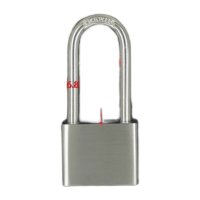 鸣固 304不锈钢挂锁 大门锁防盗锁 防水防锈户外锁具 40mm长梁通开锁(1把钥匙)