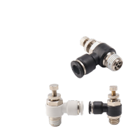 鸣固 快速调节节流调速阀单向L型节流阀快插气动调速阀排气节流阀气动元件接头 8-02,M12