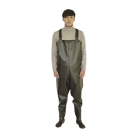 鸣固 棉水裤加厚耐磨加绒下水裤半身全身连体防水裤 加绒牛皮纹半身45MG-ST-2144-0