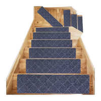 鸣固 楼梯地垫 反复使用tpr免胶自粘J酒店咖啡厅防滑垫 经典款 灰色 76*20.3cm3片