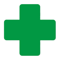 鸣固 6S四角定位贴 桌面5S管理定位贴纸 7.5*3cm绿色十型(24个)