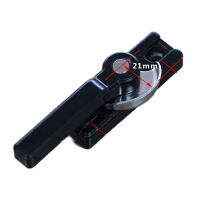 鸣固 铝合金门窗双向月牙锁 黑[孔距50-55mm]1号钩