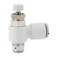 鸣固 管道排气节流阀可调气动万向调速阀 S-AS1201F-M5-04