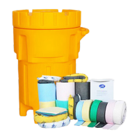 鸣固 化学品泄漏应急处理桶 95加仑泄漏应急处理桶黄色71*126cm 含油污吸附套装