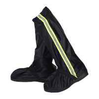 鸣固 防雨鞋套 加厚耐磨防滑雨鞋雨天防水鞋 牛津布男女户外旅行鞋套 黑色 M码