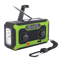 鸣固 4000毫安便携应急太阳能手摇收音机AM/FM/WB带LED手电筒手机充电066P绿色