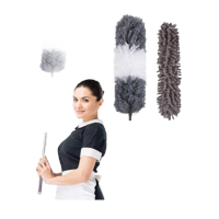鸣固 静电除尘掸可伸缩掸子 加长清扫工具鸡毛掸子毯子扫灰神器 雪尼尔 四件套纯灰色
