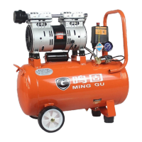 鸣固 无油空压机 220V无油大型低噪空气压缩机维修木工钉枪打气泵 橘红色850W-30L送四件套