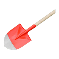 鸣固 园林农用工具铲子种花铁锨汛抗洪铁锹 除雪铲 红色尖铲 总长42.5cm宽23.5cm