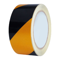 鸣固 黑黄斑马线警戒彩色5S定位划线标示贴地板胶带地面通道警示贴胶带4.8CM*18M黑黄
