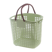 鸣固 ZJ5570塑料多功能手提脏衣篮 洗衣篮 杂物置物篮 超市购物篮收纳筐大号 苹果绿 46*33*39