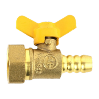 鸣固 通用黄铜燃气蝶阀 内外丝蝶柄球阀 水暖配件开关阀门 4分内丝尖嘴阀[铜本色]KW528396