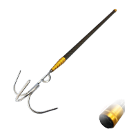 鸣固 水域救援钩杆碳素伸缩式船用救生捞篙杆钛合金三角爪锚钩 13米