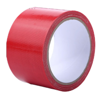 鸣固 布基胶带彩色胶带摄影婚庆展会装饰胶布大力高粘防水补漏单面 红色 4.8CM*13MHR