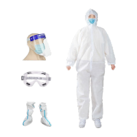 鸣固 一次性防护服隔离衣隔离服高配全身连体式无纺布防护服 [160-180]送隔离面罩+防护镜+鞋套1件