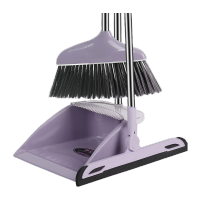 鸣固 簸箕 全新材料加厚扫把簸箕套装组合 卫生间魔法软毛扫地笤帚3件套 海紫