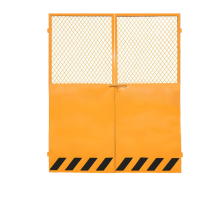 鸣固 电梯安全防护门 人货梯升降机护栏围栏 黄色大板电梯门1.8*1.3m13kg