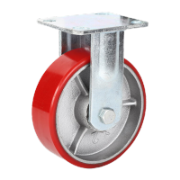 鸣固 重型铁芯PU轮铸铁聚氨酯轮载重万向轮手推车轮刹车轮 重型聚氨酯PU脚轮 6寸定向轮