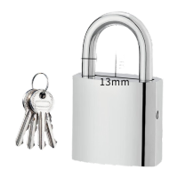 鸣固 仿不锈钢挂锁 短(不通开25MM)配4钥匙