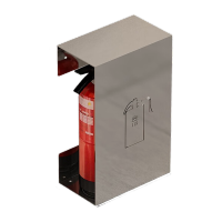 鸣固 灭火器箱子罩子空2只装收纳干粉器材陈列3-5公斤 C款原色不锈钢款